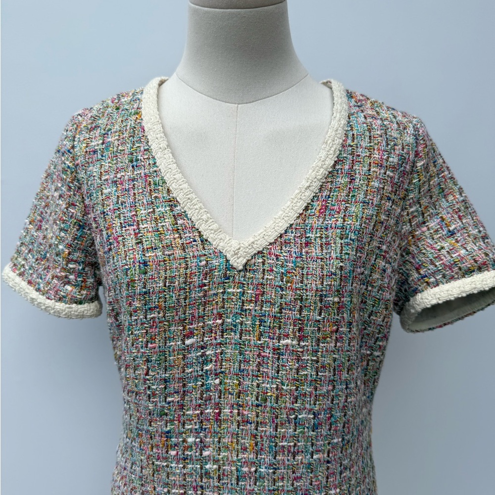 Carlisle Collection V-Neck Multicolor Winter Dress size 4 - Picture 5 of 12